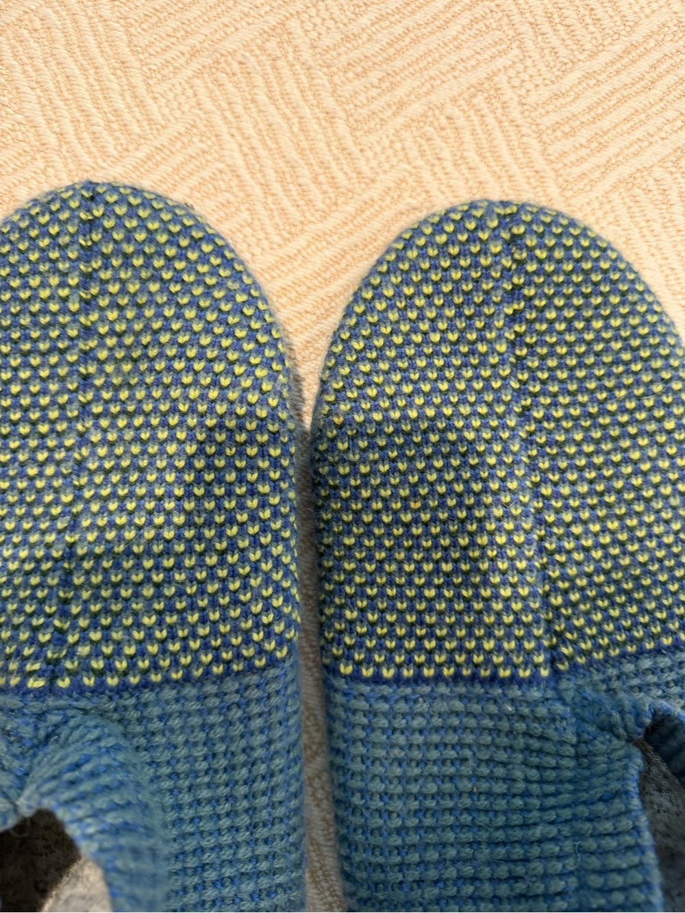 NWOT BOMBAS The gripper Slipper Cozy Indoor Slipper. Green Blue Colorway. SZ XL - Picture 5 of 6